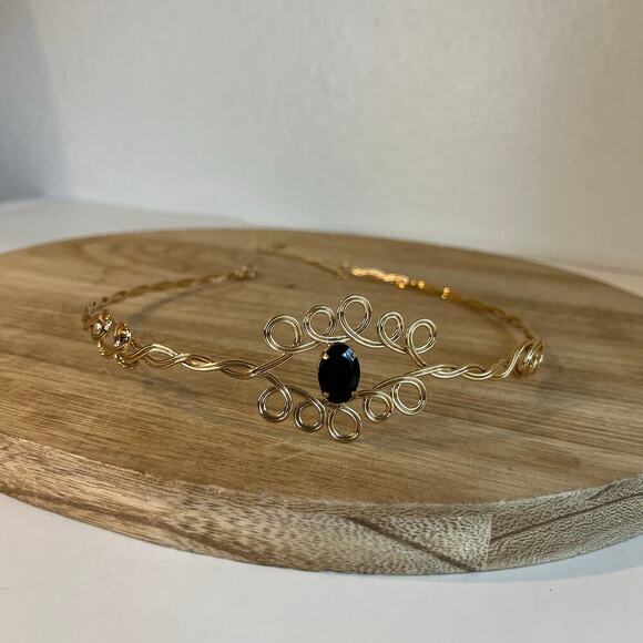 Gold Handmade Wire Swirl Belly Chain Belt or Headband Festival Piece - Picture 5 of 9